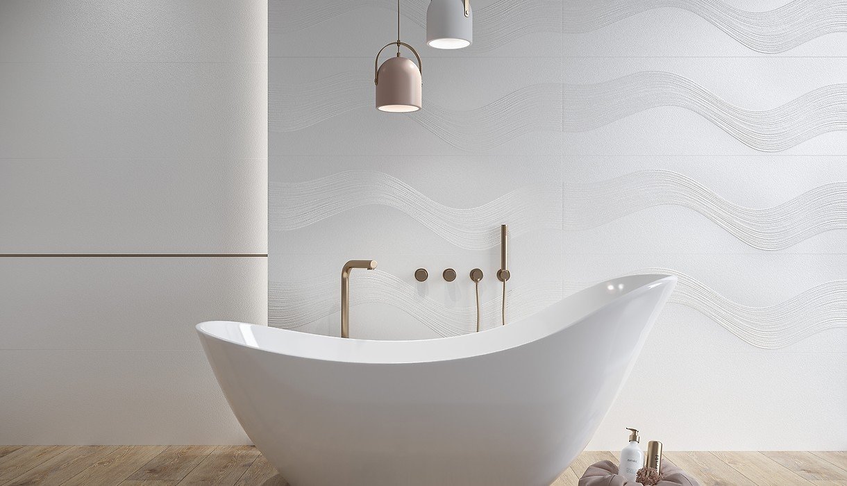 #Koupelna #Moderní styl #bílá #Extra velký formát #Matný obklad #1000 - 1500 Kč/m2
